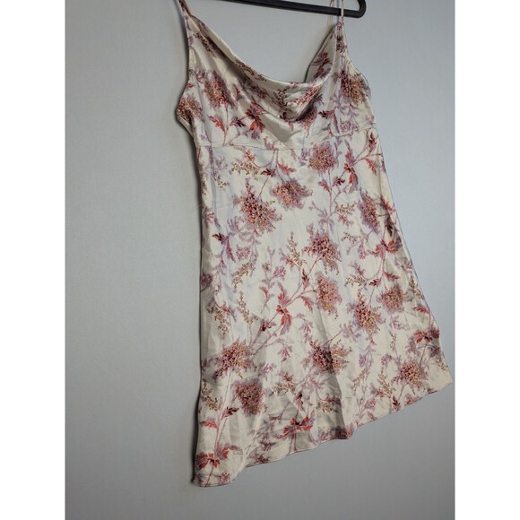 Victorias Secret M Pink Cream Floral Satin Mini Night Gown Nightie Slip Dress Pj - Picture 5 of 13